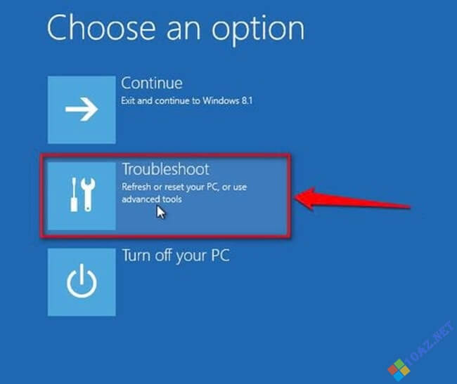 Chọn Troubleshoot