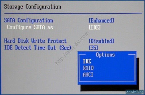 Cài đặt chế độ SATA trong Bios Setup Cài đặt chế độ SATA trong Bios Setup