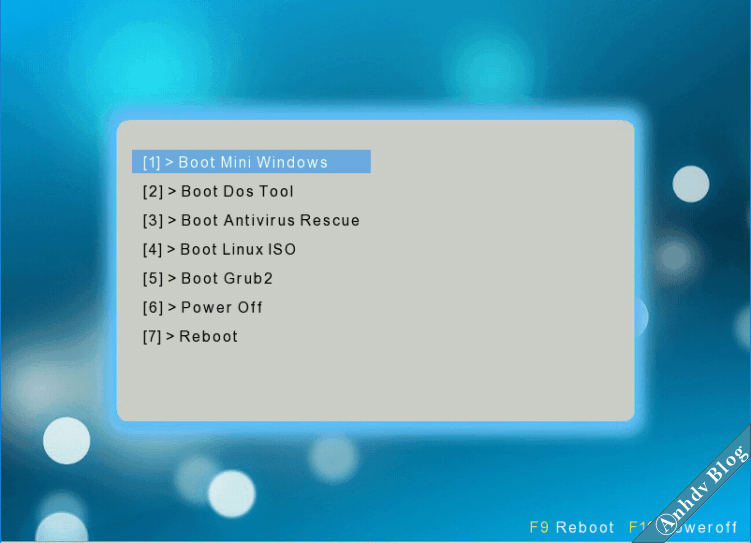 Boot USB Legacy vào Anhdv Boot 2017