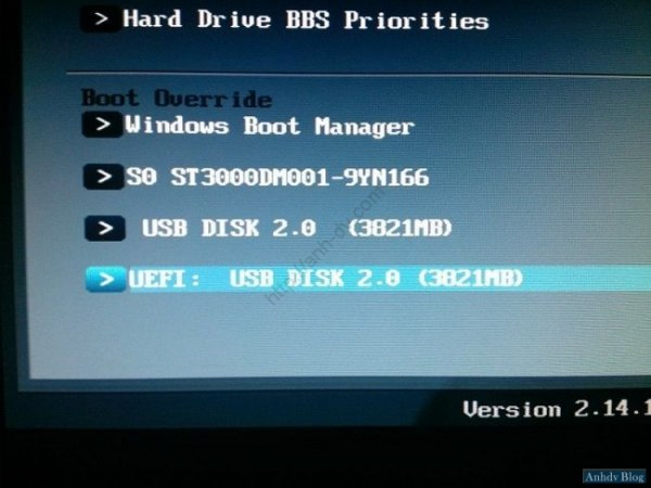 Chọn Boot USB ở chế độ UEFI Chọn Boot USB ở chế độ UEFI