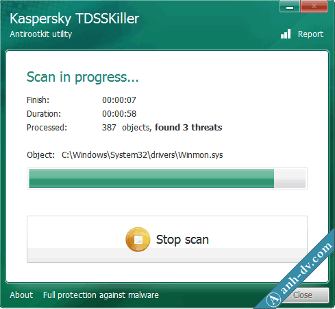 Sửa lỗi tự xóa Unikey với TDSSKiller