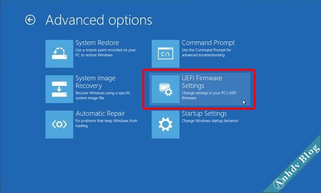 Cách vào UEFI Firmware Settings