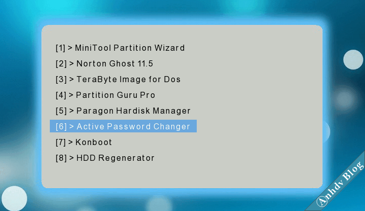 Menu boot Dos Tool