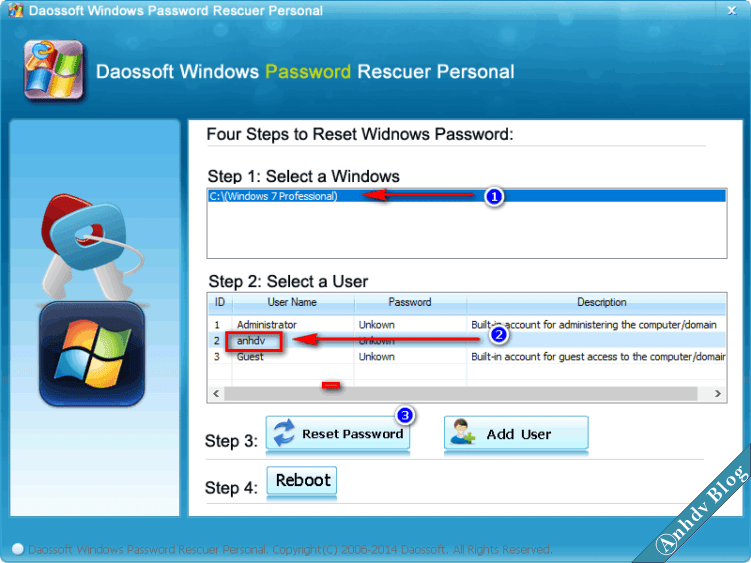 Reset mật khẩu Windows với Dassoft 1