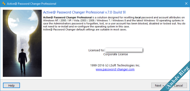Reset mật khẩu Windows với Active Password Changer 1